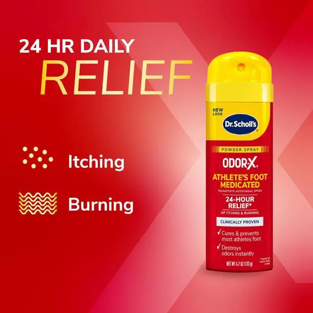 Alt view image 2 of 7 - ODOR-X ATHLETE'S FOOT MEDICATED POWDER SPRAY, 4.7 oz // 24-Hour Relief of Itching & Burning, Clinically Proven, Cures & Prevents Most Athlete's Foot, Destroys Odors Instantly