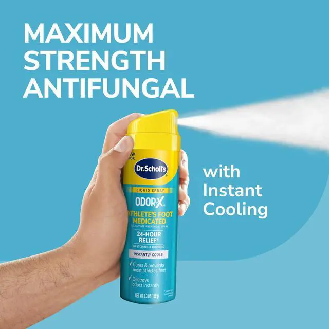 Alt view image 4 of 7 - ODOR-X ATHLETE'S FOOT MEDICATED LIQUID SPRAY, 5.3 oz // 24-Hour Relief of Itching & Burning, Instantly Cools, Cures & Prevents Most Athlete's Foot, Destroys Odors Instantly