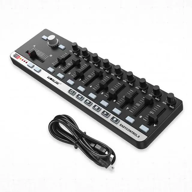 Alt view image 7 of 7 - Portable Mini USB 9 Slim-Line Control MIDI Controller Keyboard Controller