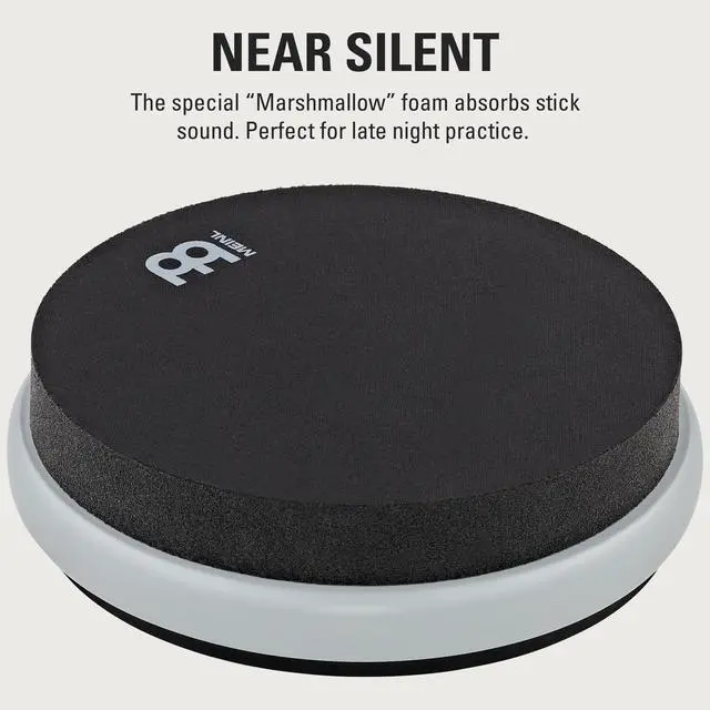 Alt view image 3 of 7 - 6" Double Sided Drum Practice Pad, Standard Silicone/Silent Marshmallow