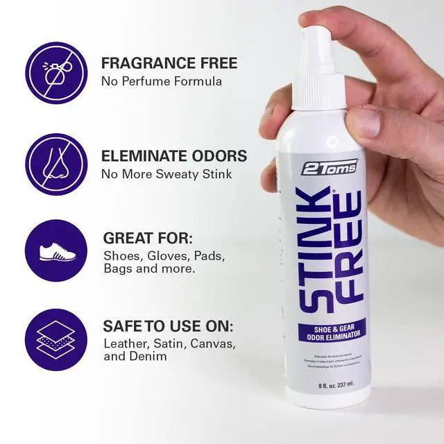 Alt view image 3 of 7 - StinkFree Shoe Odor Eliminator Spray, Removes Odors Caused by Sweat in Shoes, Sneakers, Cleats, Boots & Gear, 8 Ounce Bottle