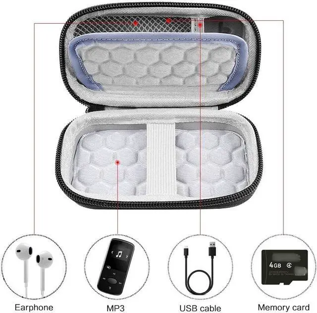 Alt view image 3 of 7 - MP3 & MP4 Player Case for Luoran/for innioasis/for TIMMKOO/for MYMAHDI/for Phinistec/Music Players Bluetooth. Kids MP3 Player Storage Box Fit for Earbuds, USB Cable and More (Bag Only)