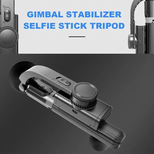 Alt view image 7 of 7 - Gimbal Stabilizer for Smartphone with Retractable Selfie Stick and Tripod1-Axis Multifunction Remote 360°Automatic Rotation Auto Balance for iPhone/Android