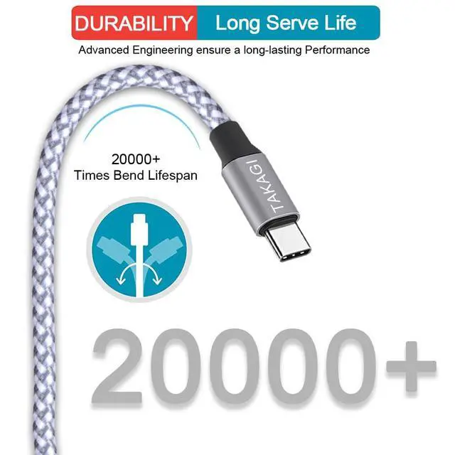 Alt view image 3 of 7 - USB C to USB C Cable,Type C Charger Fast Charging Cable 60W 3ft 3Pack Nylon Braided Data Sync USB C Cable for iPhone 17 16 15 Pro Max,Plus/iPad Mini 6,Pro 12.9/MacBook Pro/Air 4/5/Galaxy S25/S24/S23