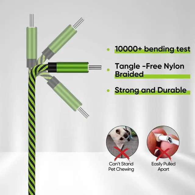 Alt view image 3 of 7 - USB C Cable 10FT 5-Pack Nylon Braided USB A to Type C Charger Cable Fast Charging Cord Compatible with Samsung Galaxy S24 S23 S22, Note 20 10 9 8, Moto G7 G8 Type C Cable