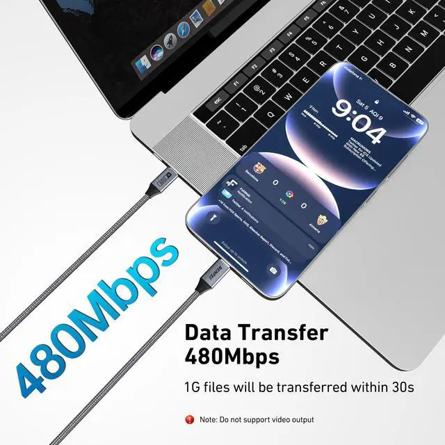Alt view image 4 of 7 - USB C to USB C Multipack 60W Fast Charging Cable, 4-Pack(3.3ft/3.3ft/6.6ft/6.6ft) Nylon Braided Cable for iPhone iPad mini, MacBook, Samsung Galaxy