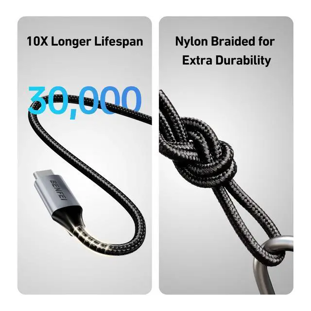 Alt view image 5 of 7 - USB C to USB C Multipack 60W Fast Charging Cable, 4-Pack(3.3ft/3.3ft/6.6ft/6.6ft) Nylon Braided Cable for iPhone iPad mini, MacBook, Samsung Galaxy