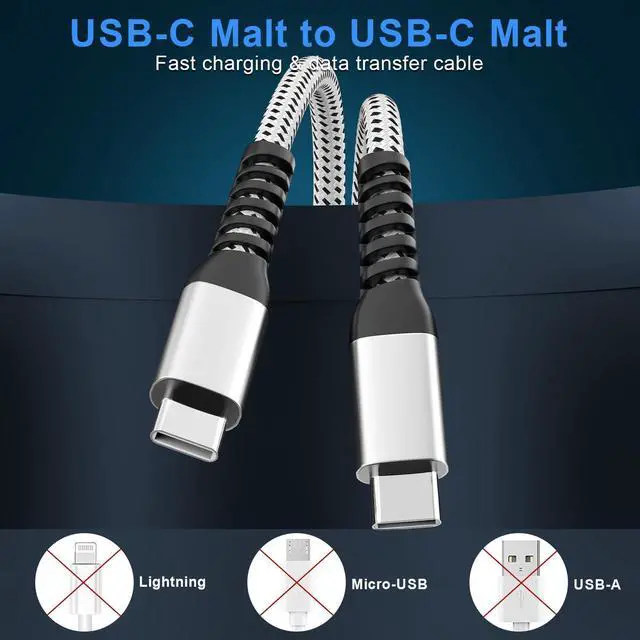Alt view image 3 of 6 - USB C to USB C Cable (3 Pack 10ft) iPhone 16/15 Charger Cord, 60W Extra Long Type C Fast Charging Cable for Apple iPhone 16/15 Pro Max/MacBook Air/Pro, iPad Pro 12.9/11/,Samsung Galaxy S23/22/21/20