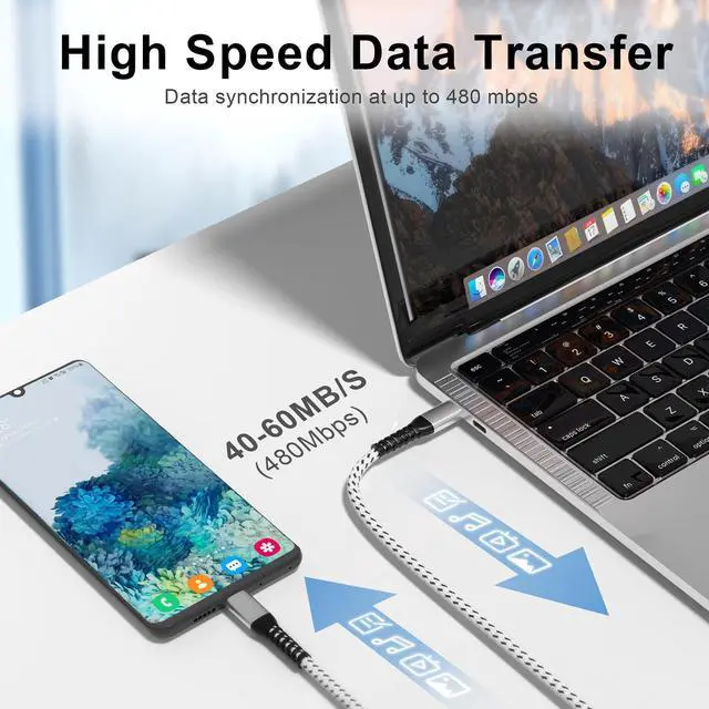 Alt view image 4 of 6 - USB C to USB C Cable (3 Pack 10ft) iPhone 16/15 Charger Cord, 60W Extra Long Type C Fast Charging Cable for Apple iPhone 16/15 Pro Max/MacBook Air/Pro, iPad Pro 12.9/11/,Samsung Galaxy S23/22/21/20
