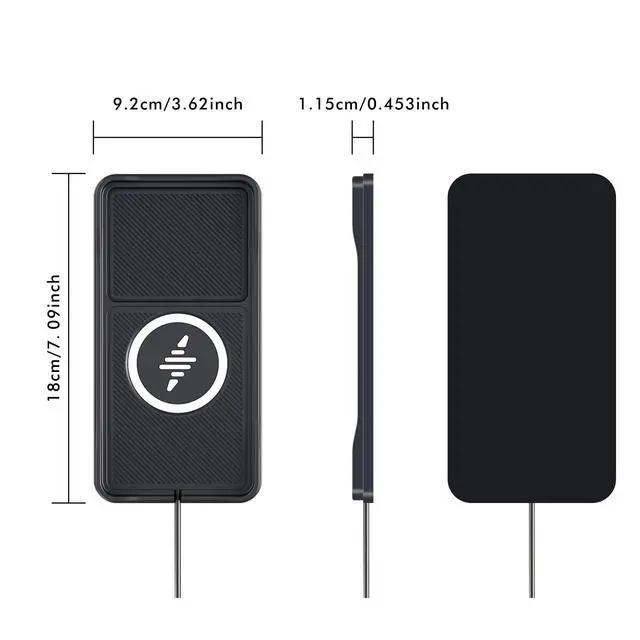 Alt view image 3 of 7 - Wireless Car Charger Pad, 15w Fast Car Wireless Chargers Charging pad Non Slip Charger for Car Wireless Phone Charger for iPhone 17/16/15/14/13/12 Pro Max,Samsung S23 S22 S20 for Android, 30cm Cable