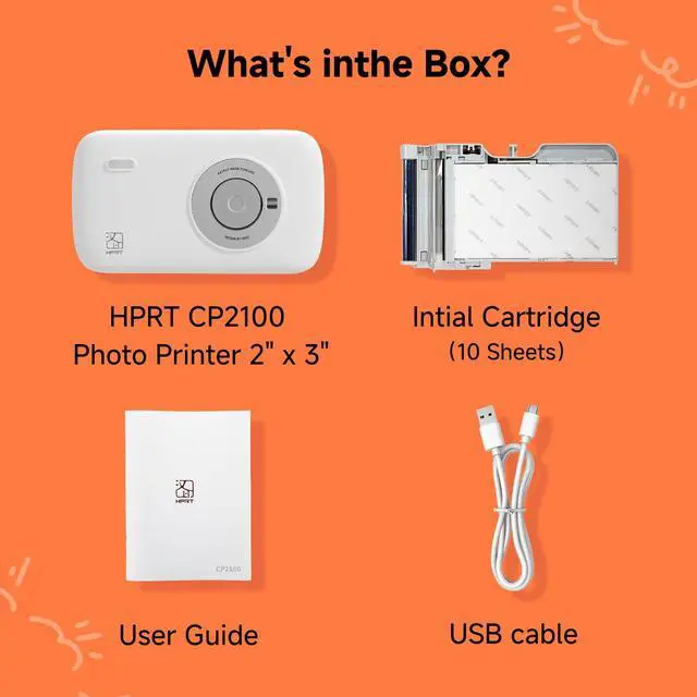 Alt view image 7 of 7 - CP2100 Portable Photo Printer | 2x3 Mini?|?Bluetooth 5.0 & 4-Pass Tech | Photo Printer for iPhone & Android | Instant Color Picture Printer w/10 Paper & Type-C Cable(Grey)