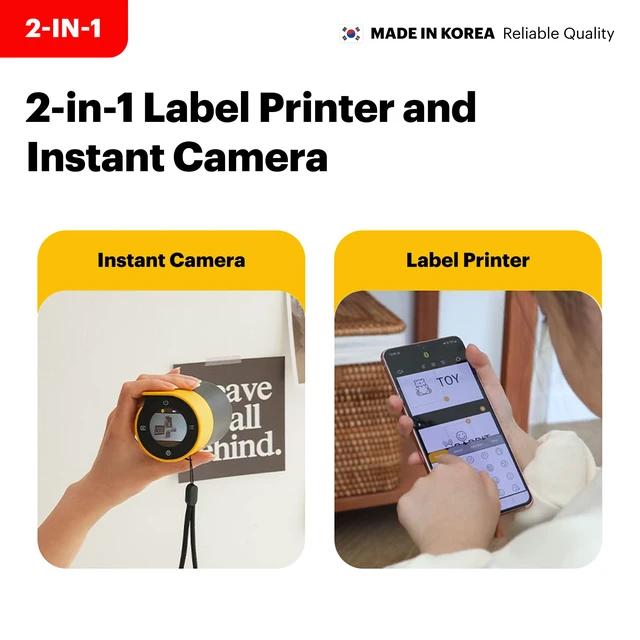 Alt view image 3 of 7 - Memo Shot ERA Kids Instant Digital Camera and Photo Label Printer, White (Camera with 1 Roll One-Touch Label Cartridge)
