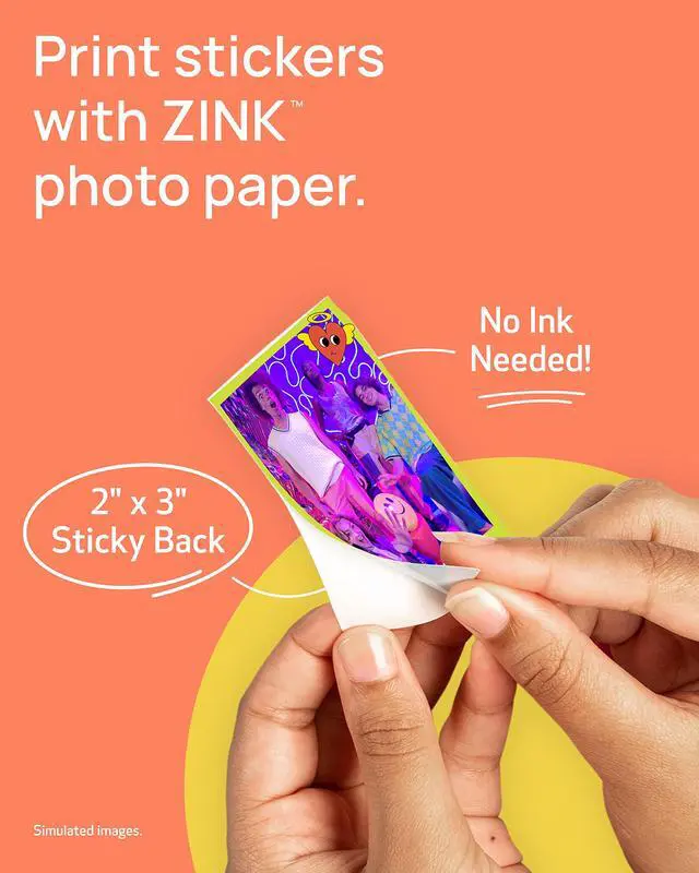 Alt view image 3 of 7 - IVY 2 Mini Photo Printer, Print from Compatible iOS & Android Devices, Sticky-Back Prints, Blush Pink + ZINK Photo Paper 20 Sheets Pack