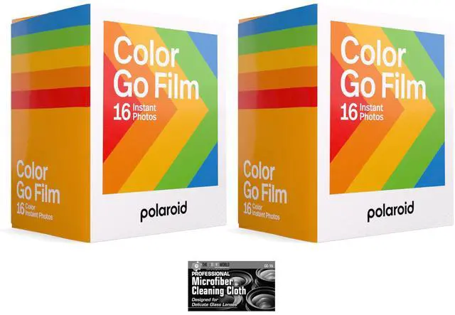 Main image of Bundle of Polaroid GO Instant Color Film for the Polaroid GO Camera Only - 2 Double Packs with Cloth (32 Photos) - Not Compatible with i-Type or 600 Cameras