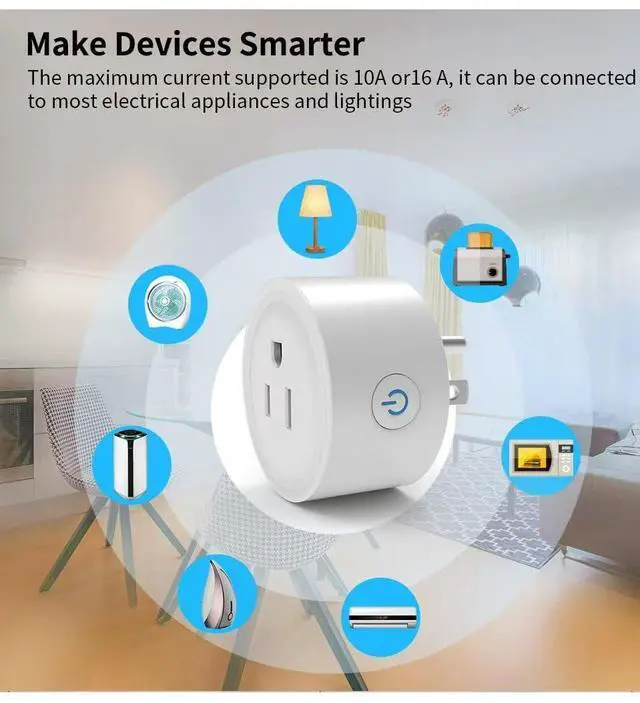 Alt view image 3 of 7 - Smart Plug, WiFi Outlet Compatible with Alexa & Google Assistant, Smart Outlet 16A/2200W Max, Smart Home Automation, APP Remote Control, Timer&Schedule, 2.4G Wi-Fi Only, 2 Pack