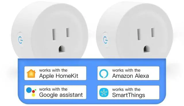Main image of Smart Plug Mini HomeKit, Smart WiFi Outlet Support Apple HomeKit, Alexa and Google Assistant Voice Control Socket with Timer Schedule and Group Control Apple MFi Certified No Hub Required 2 Pack