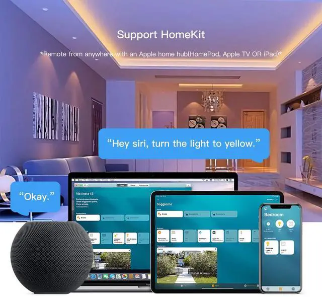 Alt view image 4 of 7 - Smart Plug Mini HomeKit, Smart WiFi Outlet Support Apple HomeKit, Alexa and Google Assistant Voice Control Socket with Timer Schedule and Group Control Apple MFi Certified No Hub Required 2 Pack