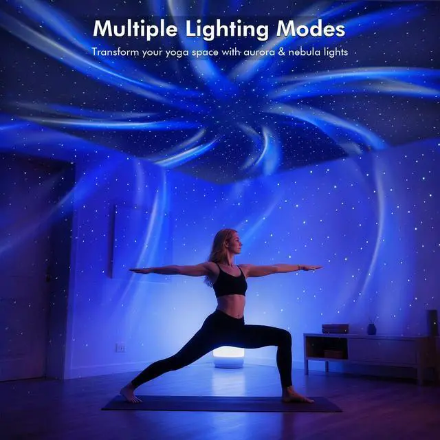 Alt view image 6 of 7 - Dual Lens Galaxy Projector, Star Projector for Bedroom with 58 Light Effects, Night Light Projector with White Noise & Bluetooth Speaker, Remote Timer, Easter Room Decor Gift for Kids Adults