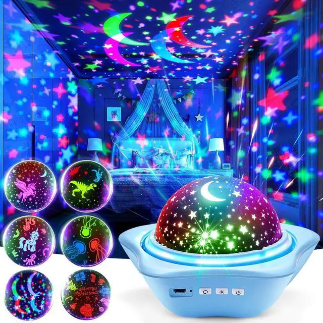 Main image of Night Light for Kids Easter Gifts, 6 Films+78 Lighting Modes Ceiling Star Projector,Rechargeable Night Light Projector,360°Rotion Star Lights for Bedroom Decor,Kids Sensory Toys Easter Toys
