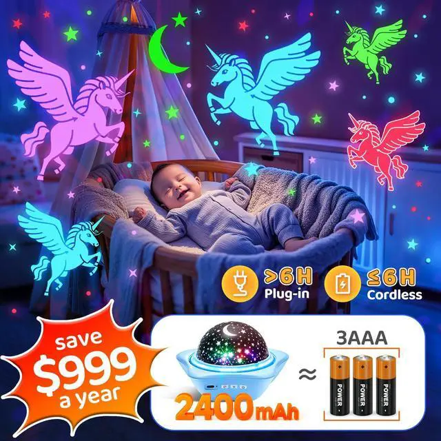 Alt view image 4 of 7 - Night Light for Kids Easter Gifts, 6 Films+78 Lighting Modes Ceiling Star Projector,Rechargeable Night Light Projector,360°Rotion Star Lights for Bedroom Decor,Kids Sensory Toys Easter Toys