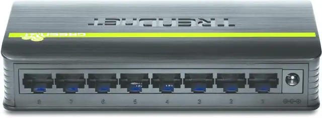 Alt view image 3 of 4 - 8-Port Unmanaged 10/100 Mbps GREENnet Ethernet Desktop Switch, TE100-S8, 1.6 Gbps Switching Capacity, Plastic Housing, Network Ethernet Switch, Plug & Play Black