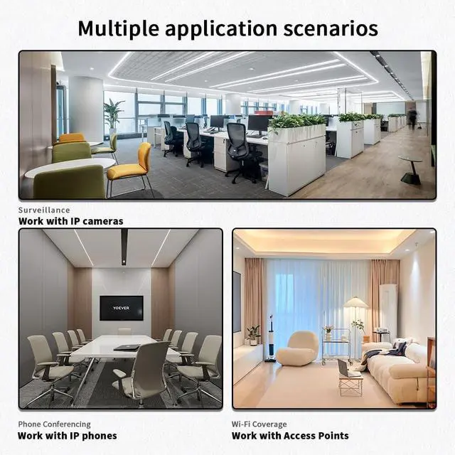 Alt view image 7 of 7 - 8 Port Gigabit PoE Switch with 2 Gigabit Uplink, 135W Built-in Power Supply, 802.3AF/AT Compliant, Desktop or Wall Mount, Ethernet Network Switch Unmanaged