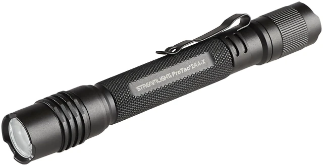 Main image of Streamlight 88033 ProTac 2AA-X 270-Lumen Flashlight, Black | 270 lumens; 5,000 candela peak beam; rechargeable capable; IPX7 waterproof; impact-resistance tested