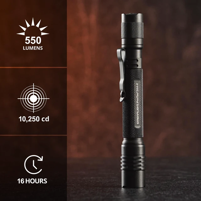 Alt view image 2 of 5 - Streamlight 88033 ProTac 2AA-X 270-Lumen Flashlight, Black | 270 lumens; 5,000 candela peak beam; rechargeable capable; IPX7 waterproof; impact-resistance tested