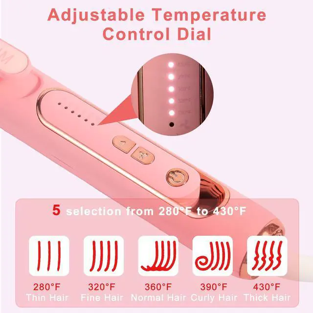 Alt view image 5 of 7 - 2 in 1 Hair Straightener and Curler, Airflow Styler Curling Iron - Titanium Flat Iron Hair Straightener for Long-Lasting Curls and Straightener, Dual Voltage & Adjustable Temps 360° Curling Wand