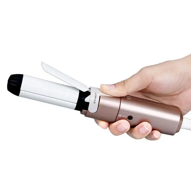 Alt view image 5 of 7 - Mini Travel 2 in 1 Curling Iron Small Hair Straightener and Curler Dual Voltage Flat Iron,1 Inch Hair Iron,Ceramic Portable Curling Wand,for Short Hair,Curls Bangs (Rose Gold)