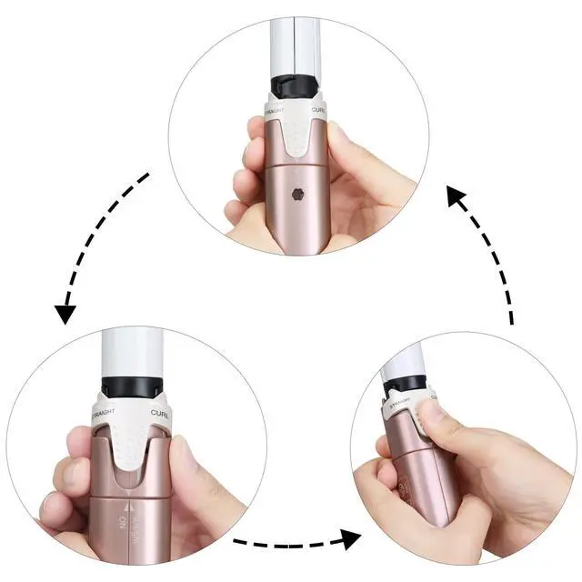 Alt view image 6 of 7 - Mini Travel 2 in 1 Curling Iron Small Hair Straightener and Curler Dual Voltage Flat Iron,1 Inch Hair Iron,Ceramic Portable Curling Wand,for Short Hair,Curls Bangs (Rose Gold)