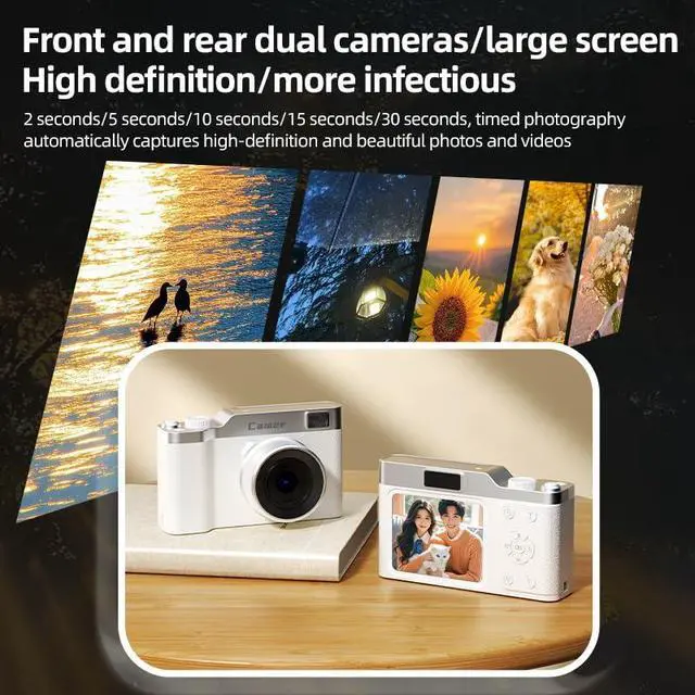 Alt view image 4 of 7 - Autofocus Digital Camera for Photography Vlogging,Built in mini Games and 32GB Memory Card,1080P HD Front and Rear Dual Selfie Digital Camera for Teens Adults