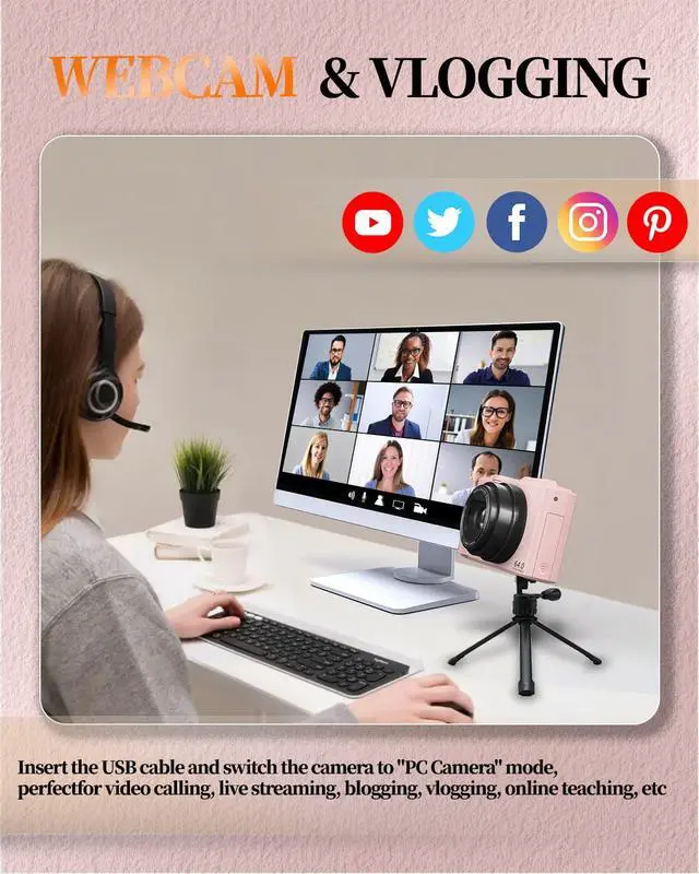Alt view image 7 of 7 - 4K Digital Camera for Beginners & Teens, Compact Vlogging Camera with 180° Flip Screen, Autofocus, Easy-to-Use for Travel & YouTube, 18X Zoom, WiFi, 2 Batteries, 32GB Card