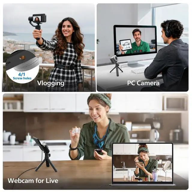 Alt view image 7 of 7 - 4K Digital Camera for Photography, 75MP Vlogging Cameras with Flip Screen | Built-in Wifi, 2500 mAh Battery, Autofocus, 16x Zoom, App Control, Compact Travel Camera for Beginners, Teens, Kids, Black