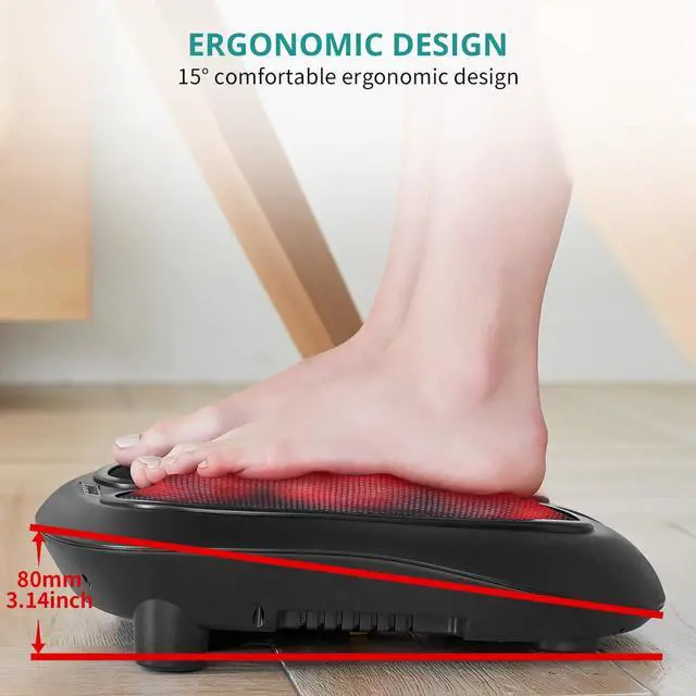 Alt view image 7 of 7 - Foot Massager with Heat, Shiatsu Heated Electric Kneading Foot Massager Machine for Neuropathy, Plantar Fasciitis, Feet Massage for Pain Relief, Circulation, Ideal Gifts for Man Woman Her Him