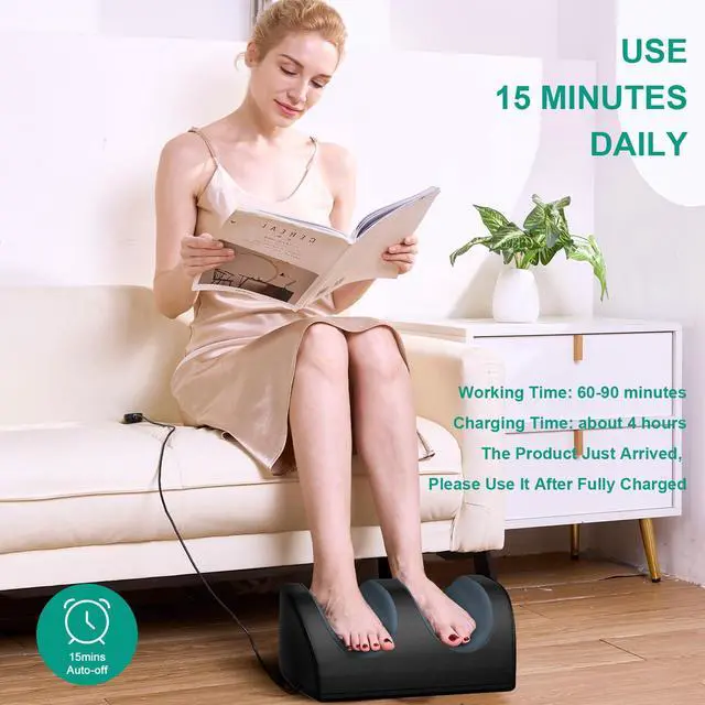 Alt view image 4 of 7 - Rechargeable Foot Massager with Heat, Cordless Shiatsu Foot Massager for Cord Remote Control, Heated Massage with Roller, Portable for Home/Office Use, Dad Gifts, Mom Gifts
