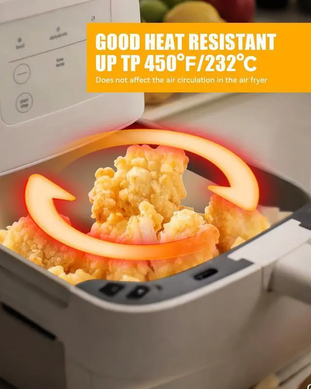 Alt view image 5 of 6 - 130PCs Air Fryer Paper Liners for bella 4Qt Slim Air Fryer(3.3lb Capacity), Rectangular Airfryer Disposable Parchment Paper Liner, Non-Stick Food-grade Air-Frier Accessories Rectangle Free of Bleach