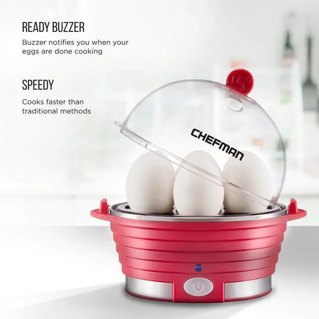 Alt view image 4 of 7 - Electric Egg Cooker Boiler, Rapid Poacher, Food & Vegetable Steamer, Quickly Makes Up To 6, Hard, Medium or Soft Boiled, Poaching/Omelet Tray Included, Ready Signal, BPA-Free, Black