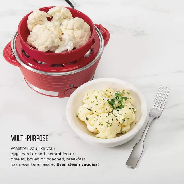 Alt view image 2 of 7 - Electric Egg Cooker Boiler, Rapid Poacher, Food & Vegetable Steamer, Quickly Makes Up To 6, Hard, Medium or Soft Boiled, Poaching/Omelet Tray Included, Ready Signal, BPA-Free, Black