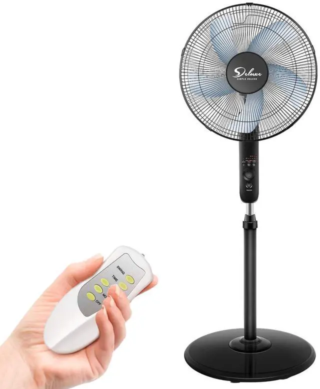 Main image of Oscillating 16 3 Adjustable Speed Pedestal Stand Fan for Indoor, Bedroom, Living Room, Home Office & College Dorm Use, 16 Inch, Black