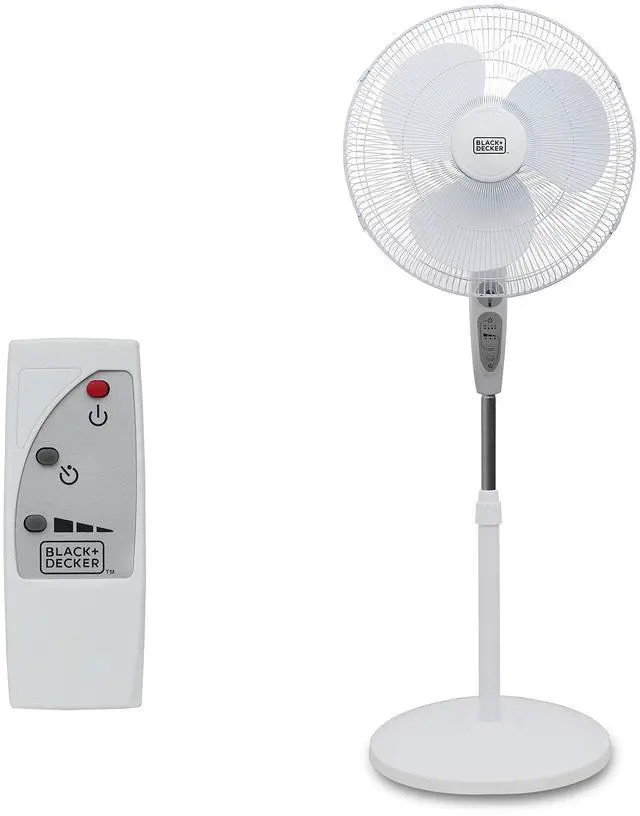 Main image of 18-Inch Stand Fan with Pedestal Base, Height Adjustable Pedestal Fan with Remote and Touch Control Panel, Free Standing Fan with 90-Degree Oscillating and 3-Speed Settings, White