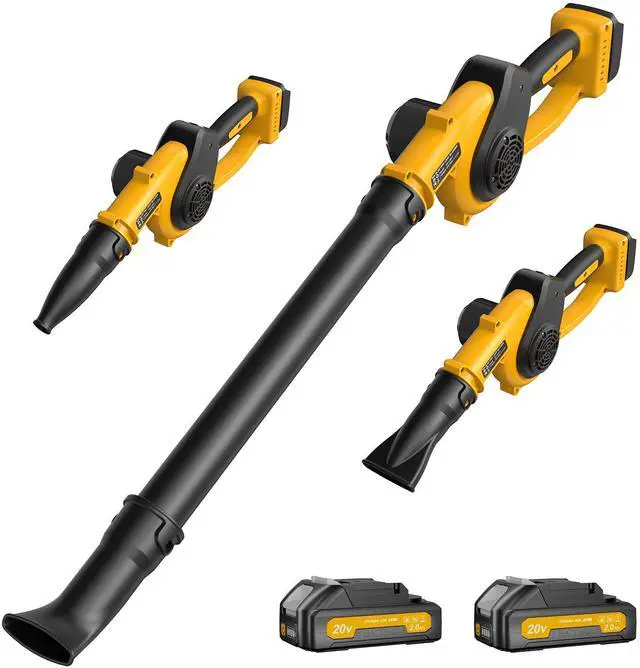 Main image of Leaf Blower Cordless with 2 Batteries and Fast Charger, 210 MPH Battery Powered Blower with 3 Nozzles, 3 Speed Modes, Lightweight & Small Electric Leaf Blowers for Lawn Care, House, Leaves, Dust, Snow