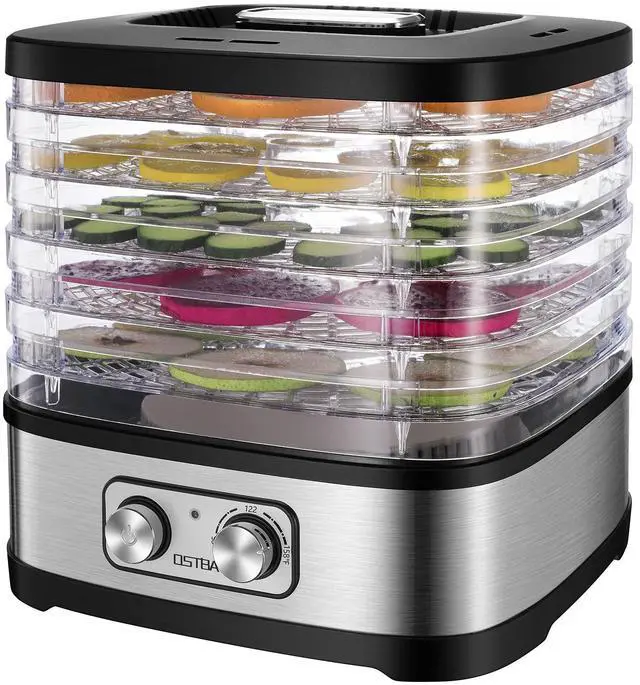 Main image of Food Dehydrator, Dehydrator for Food and Jerky, Fruits, Herbs, Veggies, Temperature Control Electric Food Dryer Machine, 5 BPA-Free Trays Dishwasher Safe, 240W, Recipe Book Included
