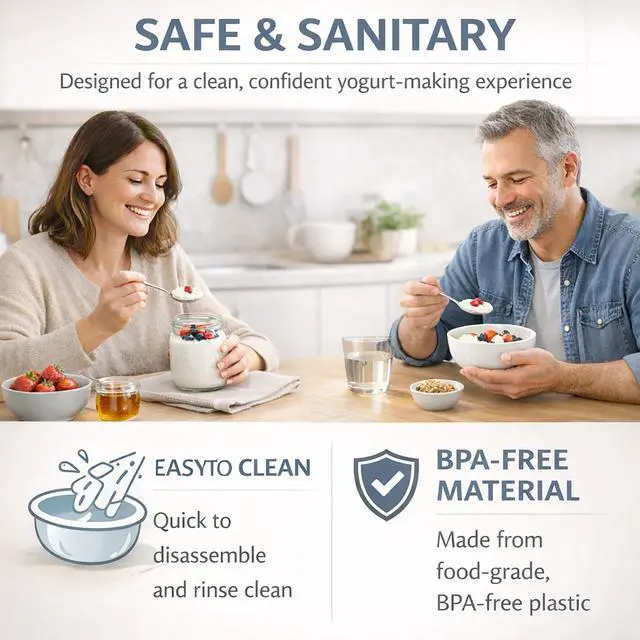 Alt view image 6 of 7 - Yogurt Dehydrator, Small-Batch Greek Yogurt Maker with Built-In Date Reminder Fresh, Simple & Just the Right Amount Food-Grade BPA-Free Materials