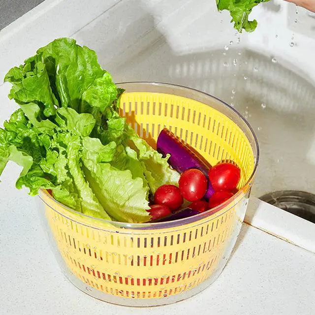Alt view image 7 of 7 - Electric Salad Spinner 4.2-Quart Lettuce spinner,Fruit cleaner spinner Vegetable Dryer,Fruit Washer with Bowl and Colander,Salad Dryer Mixer for Vegetables,Greens, Herbs, Berries