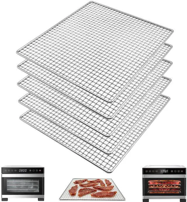 Main image of Dehydrator Accessories for COSORI Food Dehydrator 5PCS Stainless Steel Trays Dryer Machine, 9.6''(L)×9''(W)×0.8''(H) Mesh Trays for COSORI Food Dehydrator, Dishwasher Safe