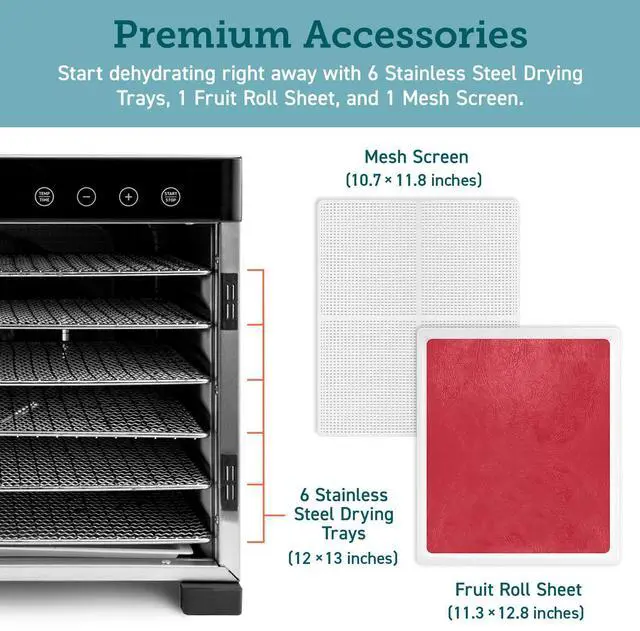 Alt view image 6 of 7 - Food Dehydrator Accessories, Mesh Screen Sheets for 6 Trays CP267-FD and Other Models, BPA-Free, C267-2MS, 2 Pack