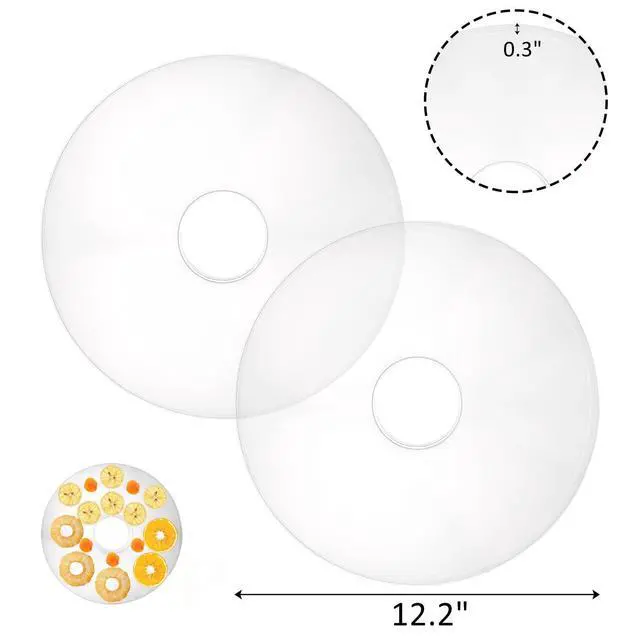 Alt view image 2 of 7 - 6 Pack Fruit Roll Sheets, Round Plastic Dehydrator Sheets with Edges, Reusable Dryer Mats for Fruit Leather, Meat, Beef jerky, Herb, Vegetable, BPA-Free