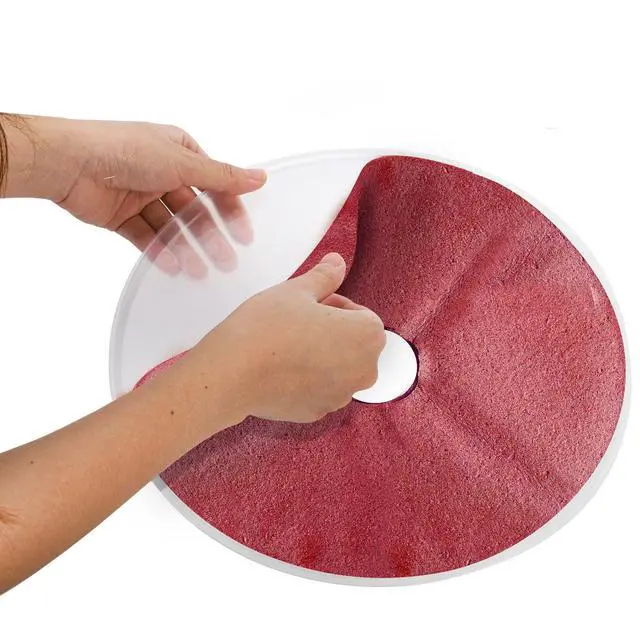 Alt view image 3 of 7 - 6 Pack Fruit Roll Sheets, Round Plastic Dehydrator Sheets with Edges, Reusable Dryer Mats for Fruit Leather, Meat, Beef jerky, Herb, Vegetable, BPA-Free