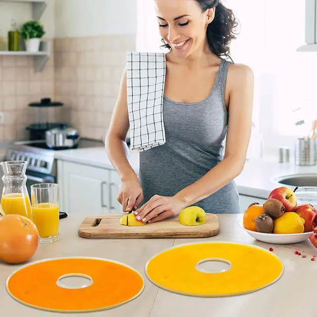 Alt view image 6 of 7 - 6 Pack Fruit Roll Sheets, Round Plastic Dehydrator Sheets with Edges, Reusable Dryer Mats for Fruit Leather, Meat, Beef jerky, Herb, Vegetable, BPA-Free